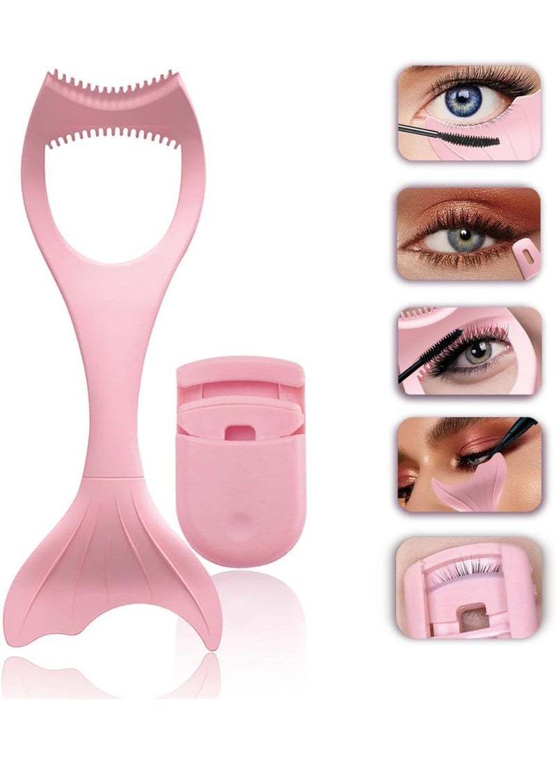 ChicAbode Detachable 3 in 1 Eyelashes Tools Mascara Shield Applicator Guard, Eyeliner Stencil, Eyeshadow Stencil, Pink Lash Curler, Winged Eyeliner Tool, Lash Buddy, Gift for Women, 2 Pack - Image 1
